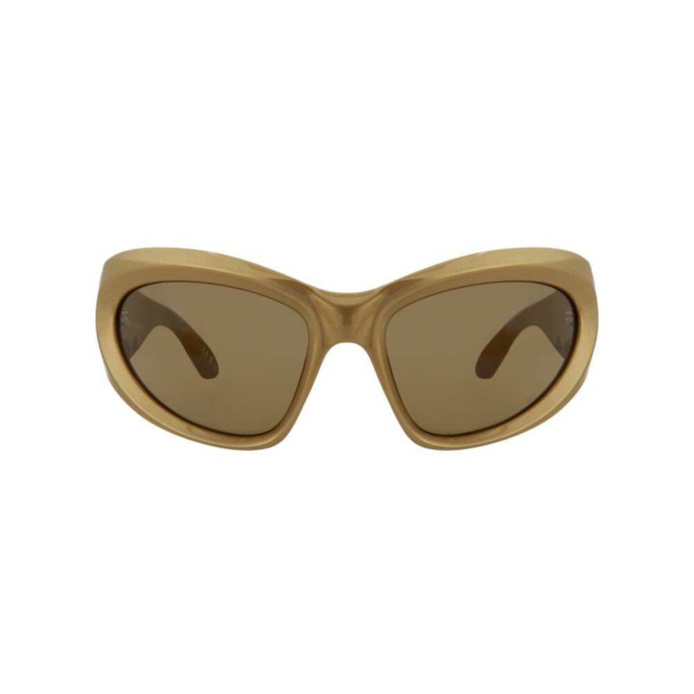 Balenciaga Shield-Frame Bio Injection Sunglasses Gold Unisex-Adult